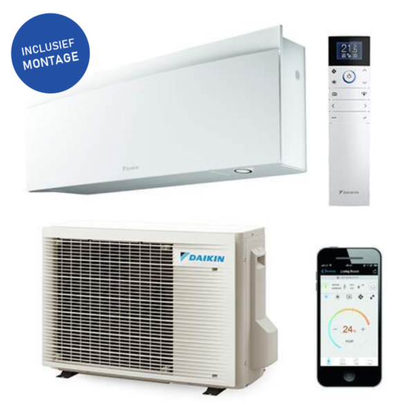 Daikin Emura Split Airco - FTXJ50AW/RXJ50 1800 BTU / 5kW A++